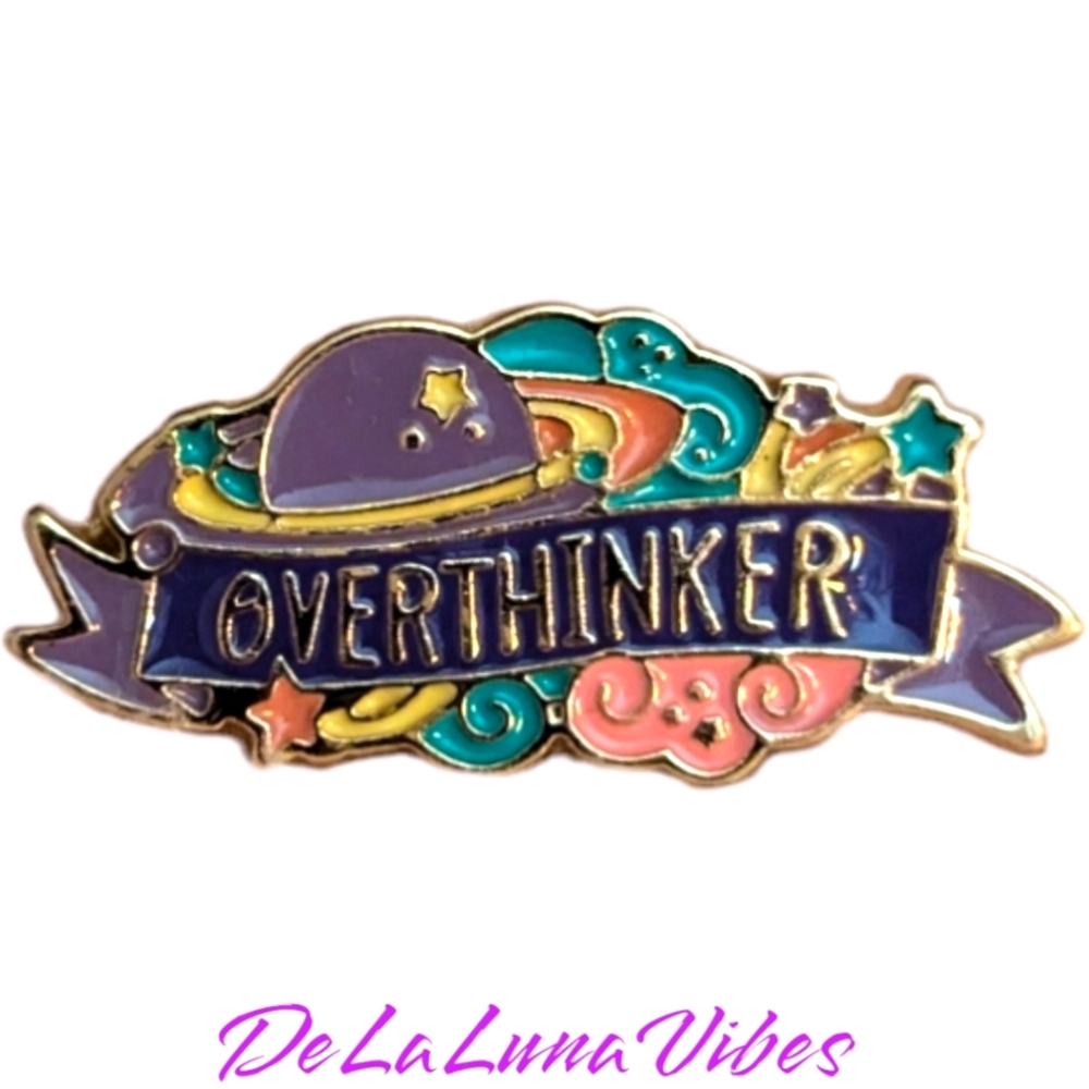 3/$12 New Enamel Pin "Overthinker" 🤔 Enamel Pin by Express Yourself